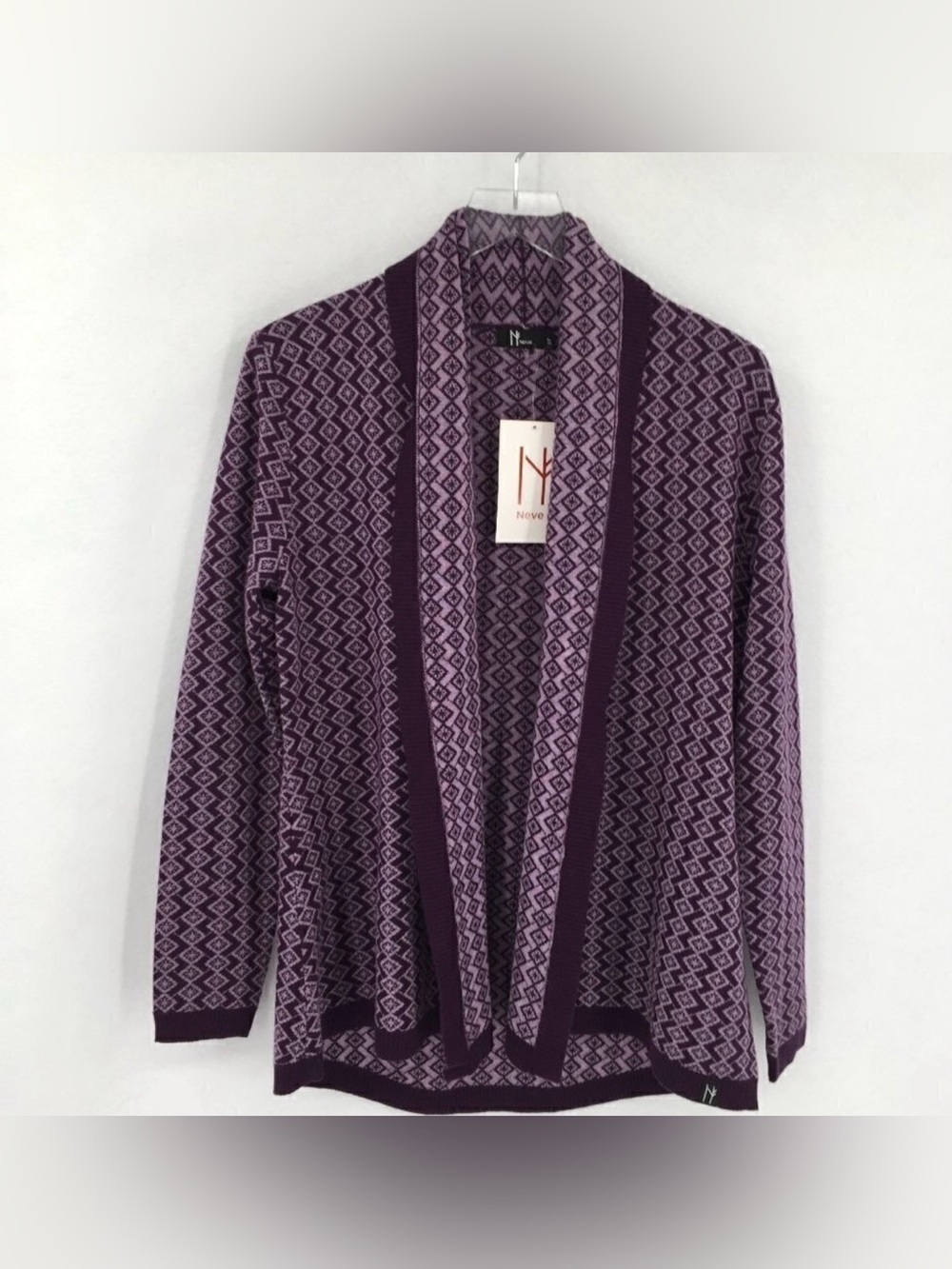 Neve Lisa Cardigan Acai purple sweater waterfall diamond asterisk new Small